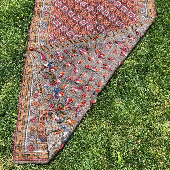 Vintage Hand-Embroidered Rug - Picture 3 of 7